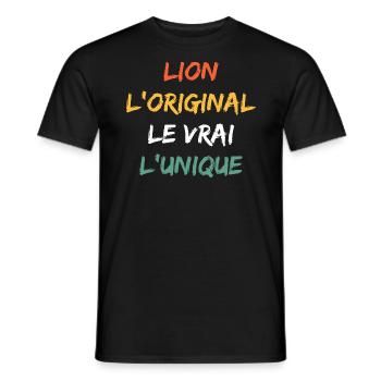 lion - T-shirt homme - noir - Devant - AI Model Male 178 light (178cm)