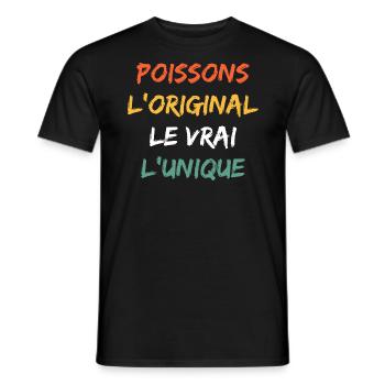 poissons - T-shirt homme - noir - Devant - AI Model Male 178 light (178cm)