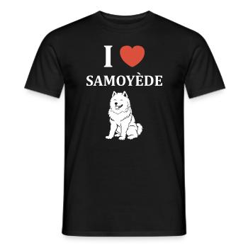 Humour Chien Samoyède - T-shirt homme - noir - Devant - AI Model Male 178 light (178cm)