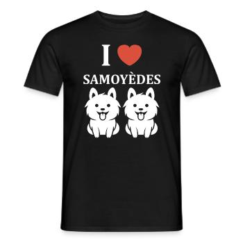 Humour Chien Samoyède - T-shirt homme - noir - Devant - AI Model Male 178 light (178cm)