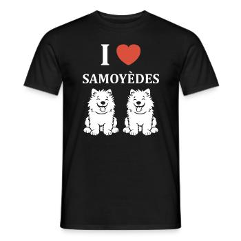 Humour Chien Samoyède - T-shirt homme - noir - Devant - AI Model Male 178 light (178cm)