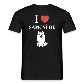 Humour Chien Samoyède - T-shirt homme - noir - Devant - AI Model Male 178 light (178cm)