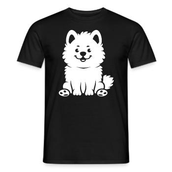 Chien Samoyède - T-shirt homme - noir - Devant - AI Model Male 178 light (178cm)