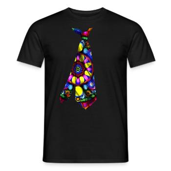 Buntes Mandala-Blumen-Krawatten-T-Shirt-Design - Männer T-Shirt - Schwarz - Vorne - AI Model Male 178 light (178cm)