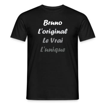 Super Bruno - T-shirt homme - noir - Devant - AI Model Male 178 light (178cm)