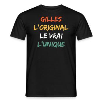 Super Gilles - T-shirt homme - noir - Devant - AI Model Male 178 light (178cm)