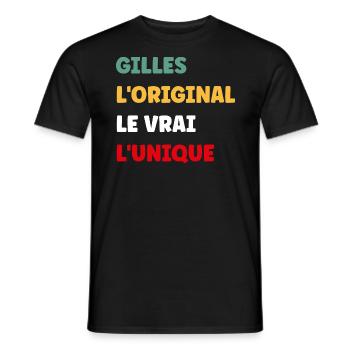 Super Gilles - T-shirt homme - noir - Devant - AI Model Male 178 light (178cm)
