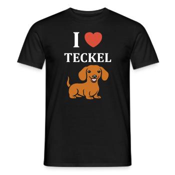 Humour chien teckel - T-shirt homme - noir - Devant - AI Model Male 178 light (178cm)