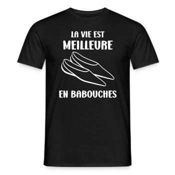 Hausschuhe Humor - Männer T-Shirt - Schwarz - Vorne - AI Model Male 178 light (178cm)