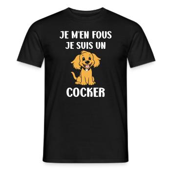 Humour Chien cocker - T-shirt homme - noir - Devant - AI Model Male 178 light (178cm)