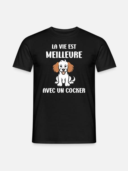 Humour Chien cocker - T-shirt homme - noir