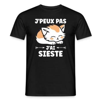 J'ai sieste - T-shirt homme - noir - Devant - AI Model Male 178 light (178cm)