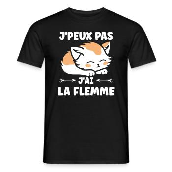 J'ai la flemme - T-shirt homme - noir - Devant - AI Model Male 178 light (178cm)