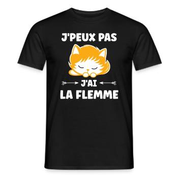 J'ai la flemme - T-shirt homme - noir - Devant - AI Model Male 178 light (178cm)