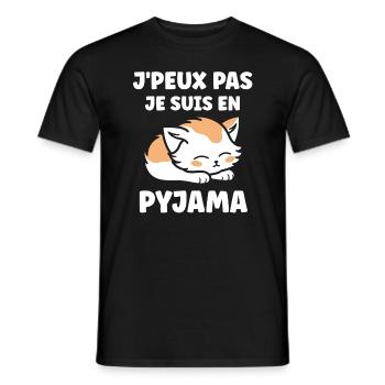 Je peux pas je suis en pyjama - T-shirt homme - noir - Devant - AI Model Male 178 light (178cm)