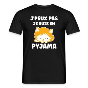 Je peux pas je suis en pyjama - T-shirt homme - noir - Devant - AI Model Male 178 light (178cm)