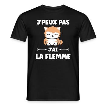 J'ai la flemme - T-shirt homme - noir - Devant - AI Model Male 178 light (178cm)
