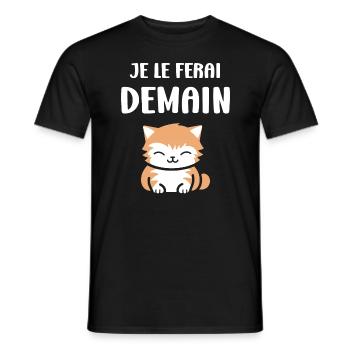 Je le ferai demain - T-shirt homme - noir - Devant - AI Model Male 178 light (178cm)