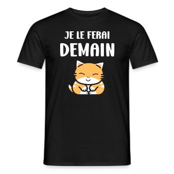 Je le ferai demain - T-shirt homme - noir - Devant - AI Model Male 178 light (178cm)