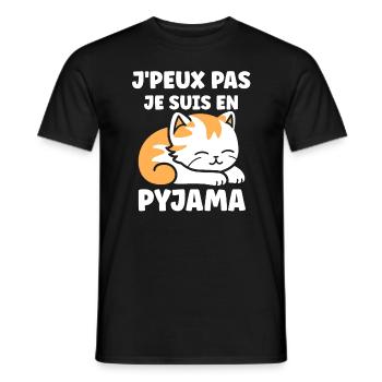 Je m'en fous je suis en pyjama - T-shirt homme - noir - Devant - AI Model Male 178 light (178cm)