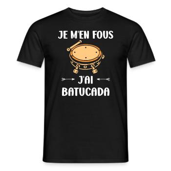 Humour tambour batucada - T-shirt homme - noir - Devant - AI Model Male 178 light (178cm)