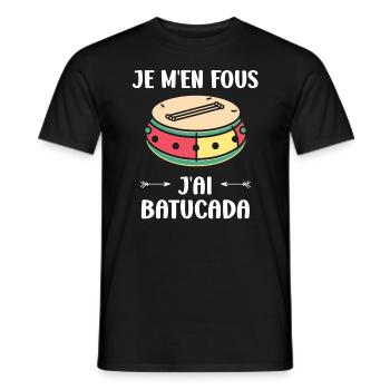 Humour tambour batucada - T-shirt homme - noir - Devant - AI Model Male 178 light (178cm)