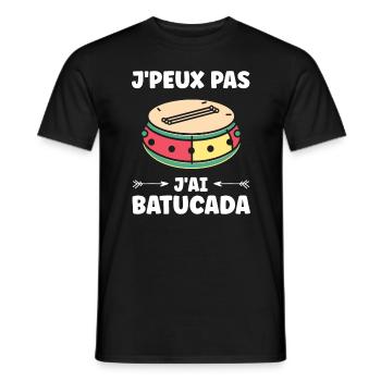 Humour tambour batucada - T-shirt homme - noir - Devant - AI Model Male 178 light (178cm)