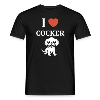 Chien cocker - T-shirt homme - noir - Devant - AI Model Male 178 light (178cm)