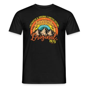 March 1975 March Birthday 1975 March Original - Men's T-Shirt - black - Front - AI Model Male 178 light (178cm)