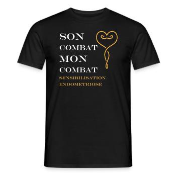 sensibilisation endométriose - T-shirt homme - noir - Devant - AI Model Male 178 light (178cm)