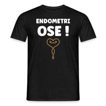 sensibilisation endométriose - T-shirt homme - noir - Devant - AI Model Male 178 light (178cm)