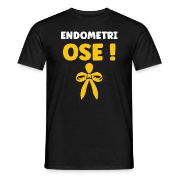 sensibilisation endométriose - T-shirt homme - noir - Devant - AI Model Male 178 light (178cm)