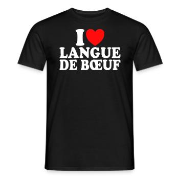 Boucher I Love Langue De Boeuf - T-shirt homme - noir - Devant - AI Model Male 178 light (178cm)