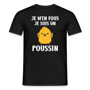 Humour bébé poussin - T-shirt homme - noir - Devant - AI Model Male 178 light (178cm)