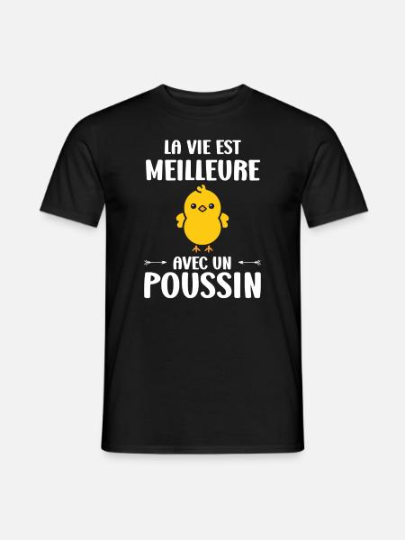 Humour bébé poussin - T-shirt homme - noir