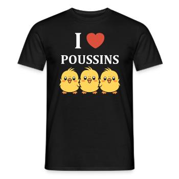 Humour petit poussin - T-shirt homme - noir - Devant - AI Model Male 178 light (178cm)