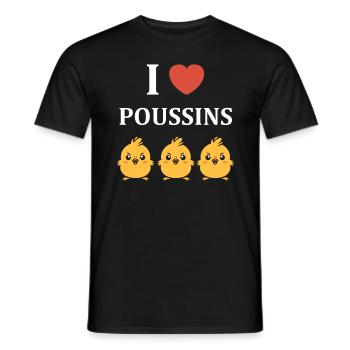 Humour petit poussin - T-shirt homme - noir - Devant - AI Model Male 178 light (178cm)