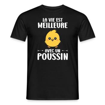 Humour petit poussin - T-shirt homme - noir - Devant - AI Model Male 178 light (178cm)