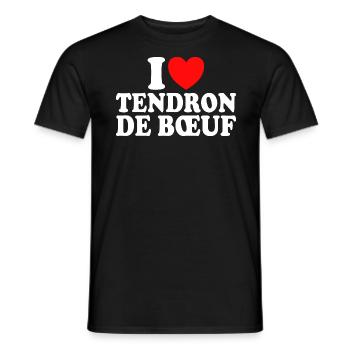 Boucher I Love Tendron De Boeuf - T-shirt homme - noir - Devant - AI Model Male 178 light (178cm)