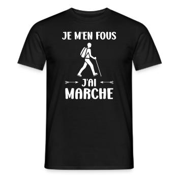 Randonné humour marche nordique - T-shirt homme - noir - Devant - AI Model Male 178 light (178cm)