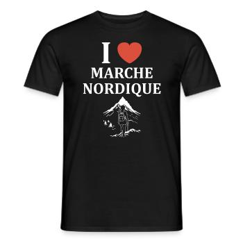 Randonné humour marche nordique - T-shirt homme - noir - Devant - AI Model Male 178 light (178cm)
