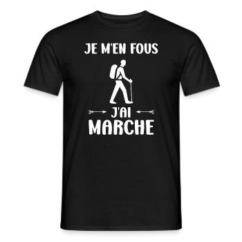 Randonné humour marche nordique - T-shirt homme - noir - Devant - AI Model Male 178 light (178cm)