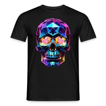 Crystal skull and heartfelt eyes. - Men's T-Shirt - black - Front - AI Model Male 178 light (178cm)