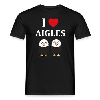 Citation humour Oiseau aigle - T-shirt homme - noir - Devant - AI Model Male 178 light (178cm)