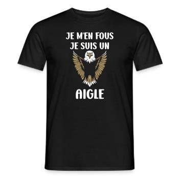 Citation humour Oiseau aigle - T-shirt homme - noir - Devant - AI Model Male 178 light (178cm)