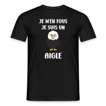Citation humour Oiseau aigle - T-shirt homme - noir - Devant - AI Model Male 178 light (178cm)