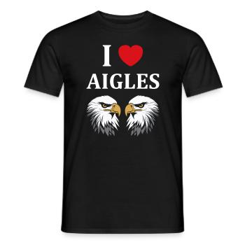 Citation humour Oiseau aigle - T-shirt homme - noir - Devant - AI Model Male 178 light (178cm)