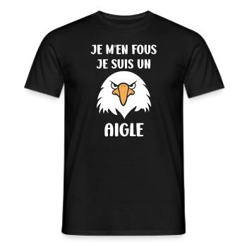 Citation humour Oiseau aigle - T-shirt homme - noir - Devant - AI Model Male 178 light (178cm)