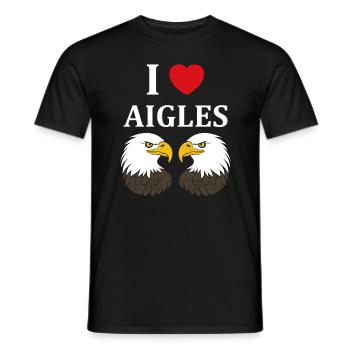 Citation humour Oiseau aigle - T-shirt homme - noir - Devant - AI Model Male 178 light (178cm)
