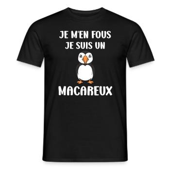 macareux - T-shirt homme - noir - Devant - AI Model Male 178 light (178cm)